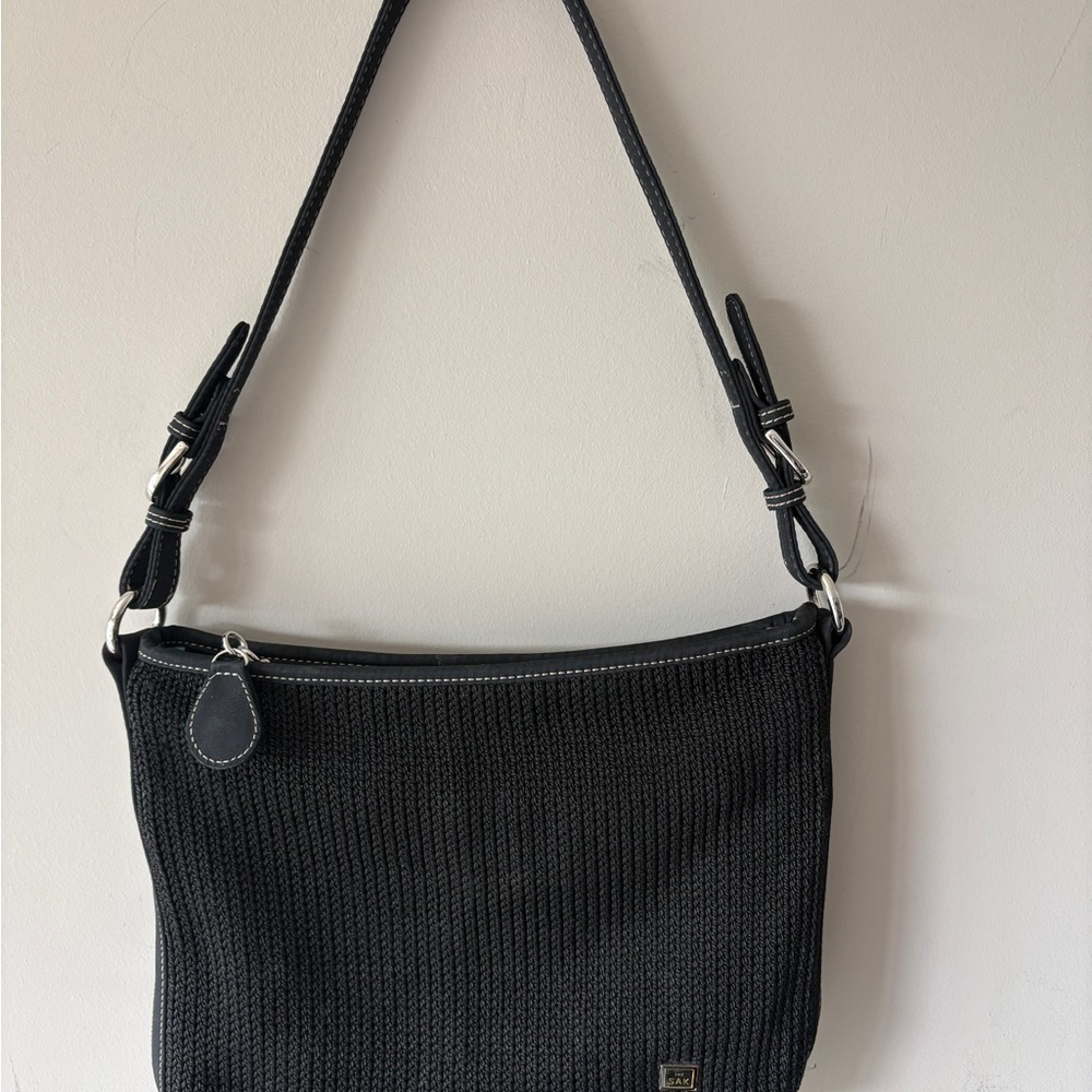 The Sak Black Woven Shoulder Bag - Classic Women's Handbag